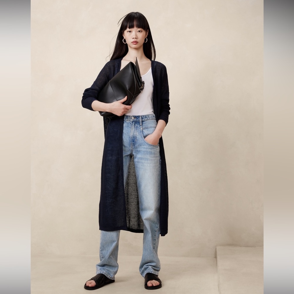 Linen Duster Cardigan Banana Republic